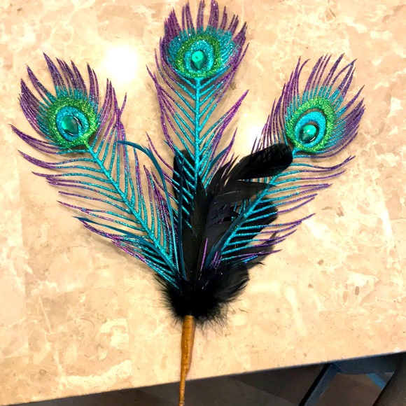 7 Peacock stems with feathers - Picture 1 of 4